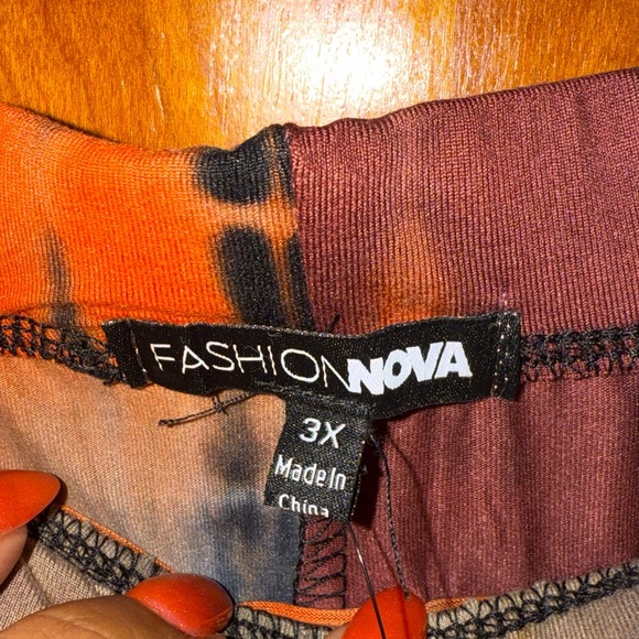 Fashion Nova Tie-Dye Dress in Orange and Black - Picture 4 of 6